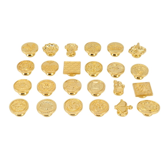 Wax Seal Stamp Head, 24pcs Zinc Alloy Sealing Wax Stamp Head Only No Handle for Wedding Invitations Envelopes Craft Adhesive Waxing