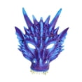 thumbnail image 3 of Máscara de media cara máscara de animal máscara de cosplay máscara de dragón para boda cumpleaños fingir Púrpura Yuyangstore Cubierta de cabeza de dragón, 3 of 8