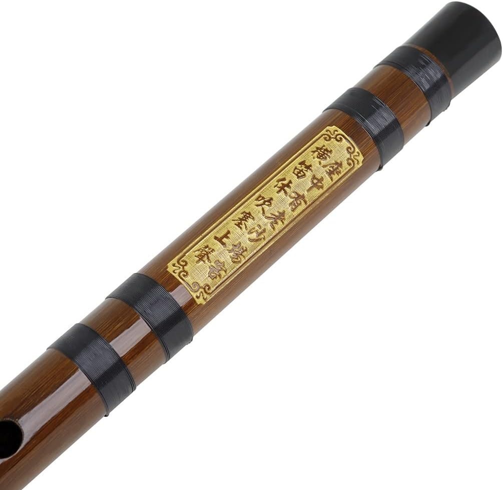 Bamboo Flute, D Key Dizi Bitter Bamboo Flute With Storage Box and Chinese knot, Traditional Handmade Chinese Musical Instrument for Beginners