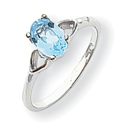 Gemstone Oval Ring - 14k White Gold Polished 7x5 Oval Gemstone Ring Mounting