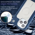 thumbnail image 4 of SaniMore for iPhone 13 Pro Max Magnetic Case Support Wireless Charging, Soft Silicone & Hard Plastic Frame Built-in 36 Grain N52 Magnets Heavy Duty Full Body Protective Shell, Deep Blue, 4 of 6
