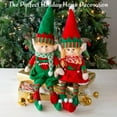thumbnail image 4 of Elf Plush Christmas Stuffed Dolls Boy and Girl Elves Holiday Cute Toys Fun Kids Buddy Figurine Holiday Party Festive Decor Gift (Green 1PCS), 4 of 6