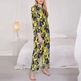 thumbnail image 3 of Lsque Orchids Flowers Pattern Long Sleeve Pajama Set for Women - Soft 2-Piece Sleepwear and Loungewear Set with Pockets, Comfy Nightwear-Small, 3 of 7