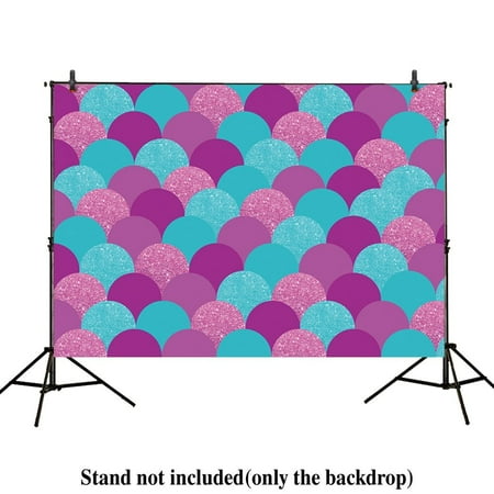 Purple Glitter Backgrounds - GreenDecor Polyster 7x5ft photography backdrops party princess Purple Mermaid Scales Glare Glitter Birthday banner photo studio booth background newborn baby shower photocall