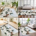 thumbnail image 4 of 4'x6' Area Rugs, Spring Magnolia Flower Indoor Outdoor Area Rug for Living Room Bedroom, White Floral Botanical Light Blue Washable Bathroom Rugs Kitchen Floor Carpet Mats Home Decor Aesthetic, 4 of 8