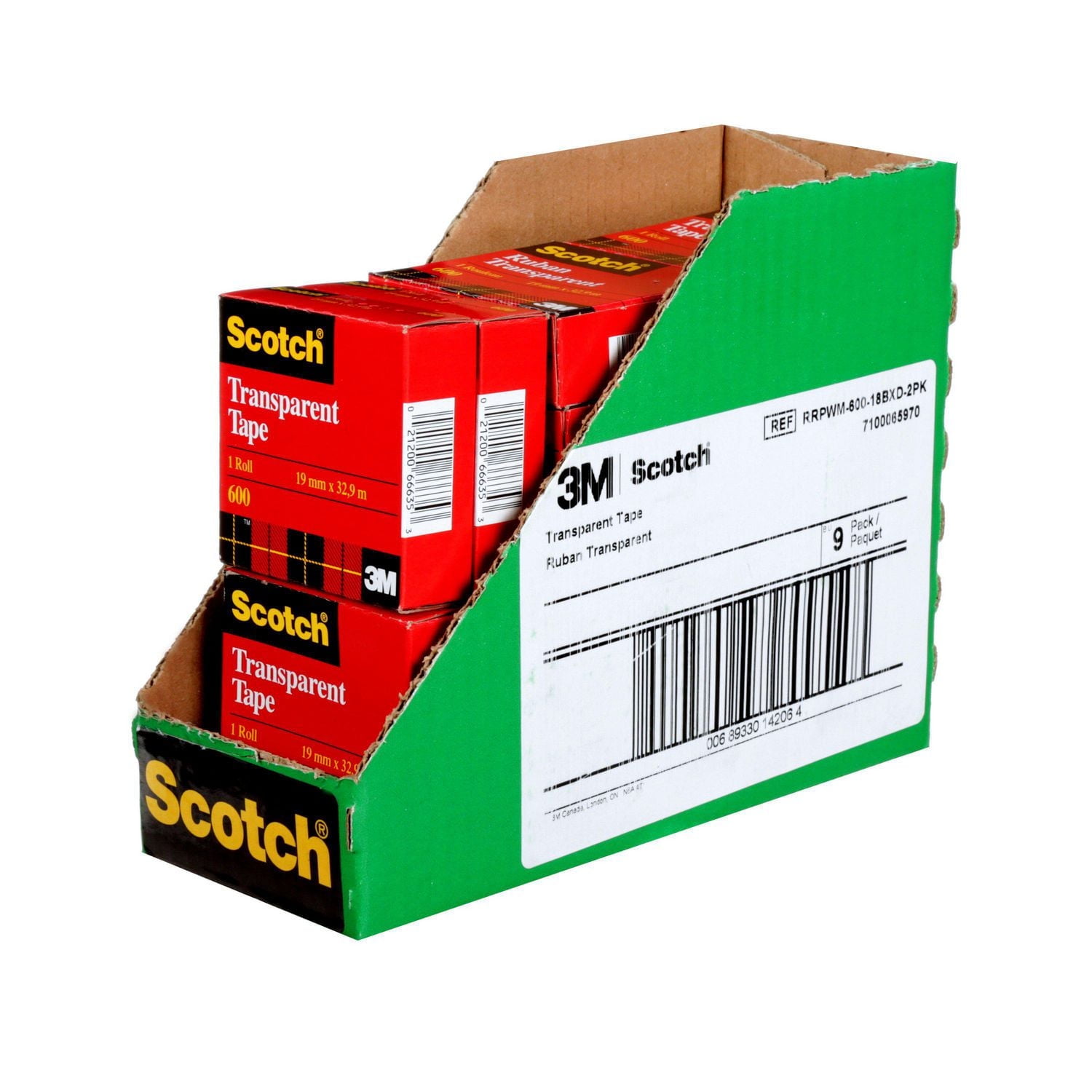Scotch® Transparent Tape Repack Display 600-18BXD-2PK