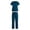Navy, variant on Guluxicc 2 Piece Women's Outfit Sets V Neck Crisscross Short Sleeve Top With Multiple Pockets and Jogger Pants Medical Scrubs Uniform