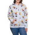 thumbnail image 2 of Disney Women's Plus Mickey Mouse Sweatshirt Hoodie Zippered All-Over Print Gray, 2 of 8