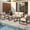 Beige, variant on Modern Patio Furniture Set, 4 Pieces Outdoor Conversation Set with Coffee Table, Metal Patio Furniture with 4" Washable Foam Cushions, Ships in 1 Box, Gray
