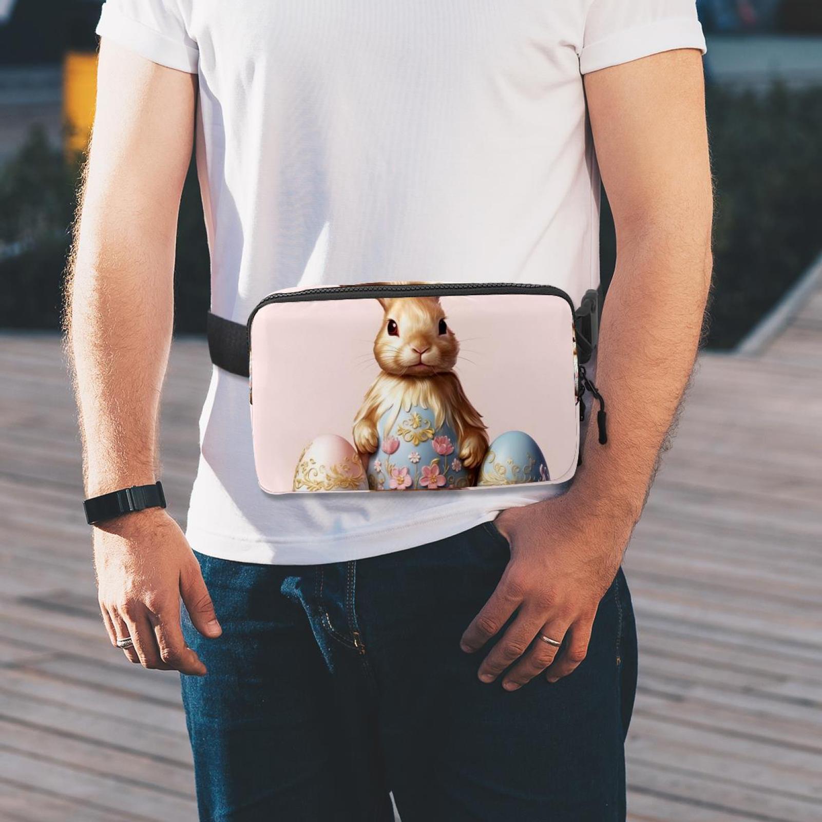 Easter Adjustable Lightweight Waist Bag with Extension Strap - Unisex Crossbody Bag Running Belt