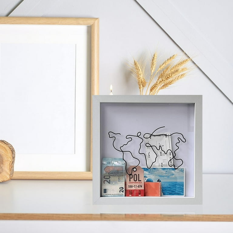 Travel Adventure Archive Box Ticket Shadow Box Picture Frame for Wall