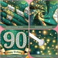 thumbnail image 4 of -Encrusted 90th Birthday Banner Champagne Bottle Design Happy Birthday Display Gold Ribbon Accent Sparkling Stars Jubilee Backdrop for 90th Birthday Party Senior Celebration Family Gathering, 4 of 4
