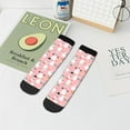 thumbnail image 5 of Salouo Cute Pink Snowman Cat Pattern Unisex Middle Tube Socks,Middle-Finger Knee High Socks Over The Calf Tube Stocking Crew Stockings for Women and Men Tube Socks, 5 of 8