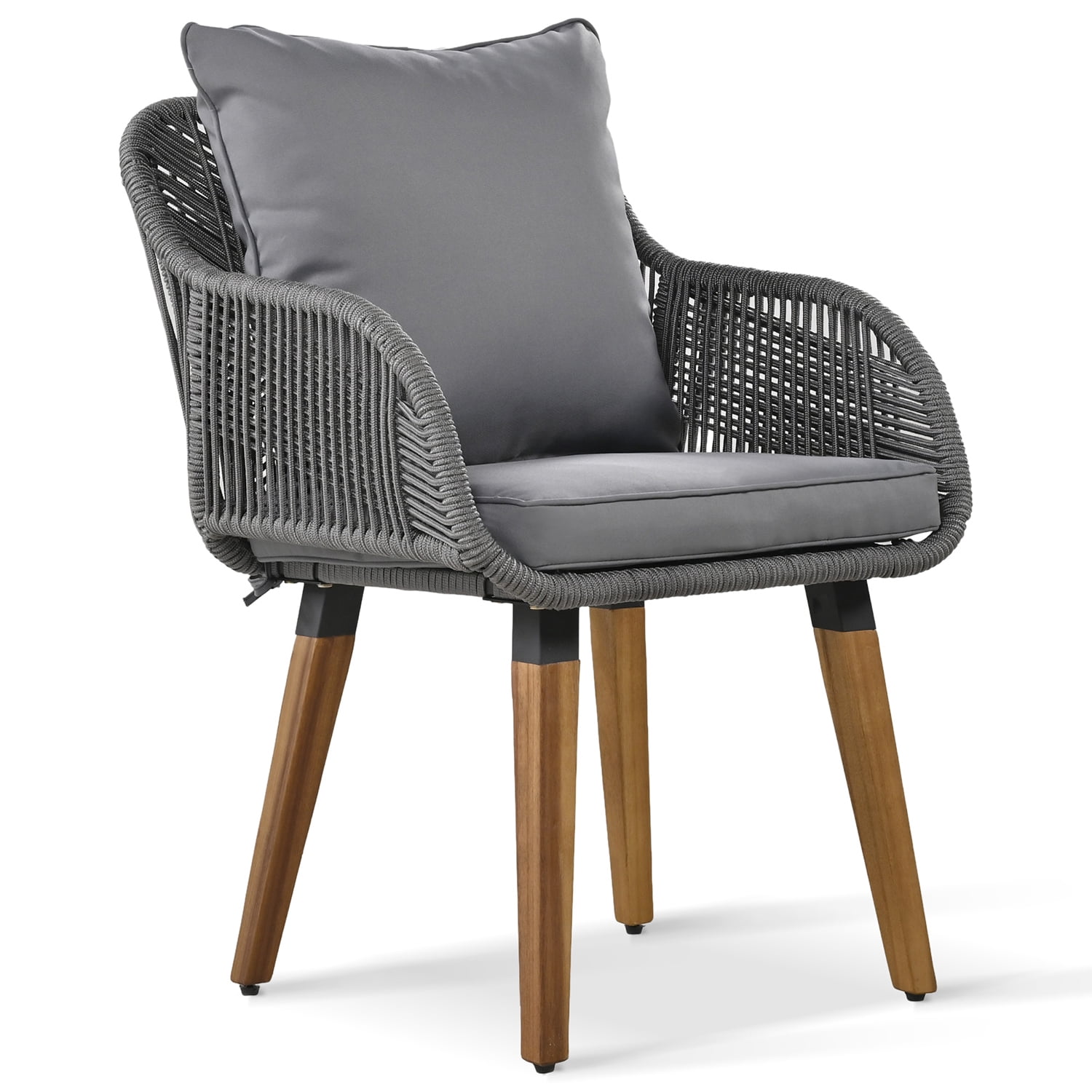 Aimee Lii All Weathe Brown 5 Piece Outdoor Patio Wicker Furniture Set, Rattan Chair and Footstool Conversation Set with Coffee Table, Gray Aimee Lii All Weathe Brown 5 Piece Outdoor Patio Wicker Furniture Set, Rattan Chair and Footstool Conversation Set with Coffee Table, Gray