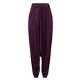 thumbnail image 3 of Vedolay Yoga Pant For Women Plus Size Women Plus Size High Waist Yoga Pants Casual Workout Wide Leg Sweatpants,Purple XL, 3 of 5