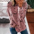 thumbnail image 2 of IROINID Liquidation Hauts Grande Taille pour Femmes Imprimé Manches Longues Confortable Respirant Col Rond Chemise Hauts, Rose, 2 of 8