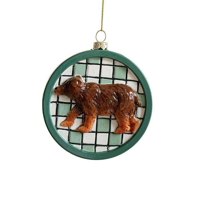 Adorno para de Navidad, adorno colgante de Navidad, pequeño adorno navideño con forma de figurita para decorar el hogar, el porche interior Oso