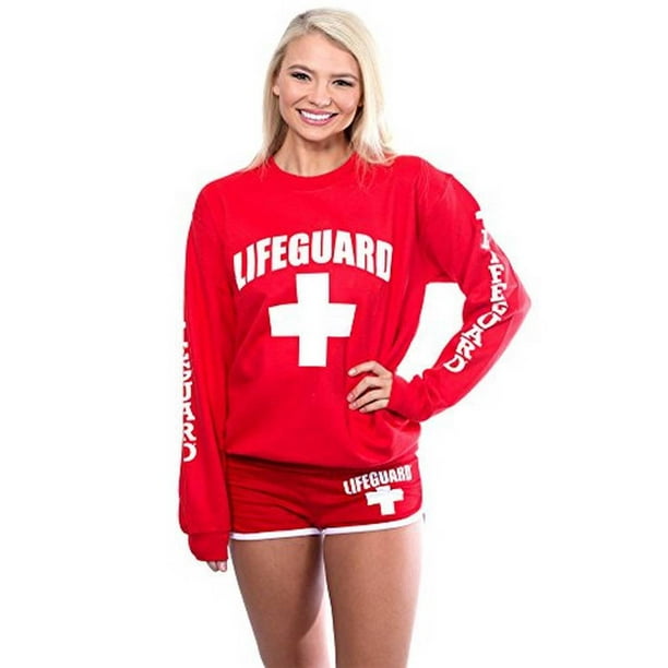 red lifeguard sweatpants
