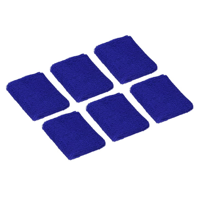 Unique Bargains Bracelets de Sport 8x8 cm en Éponge Absorbants, Bande Anti-Transpiration Athlétique, Bleu Foncé, Lot de 6