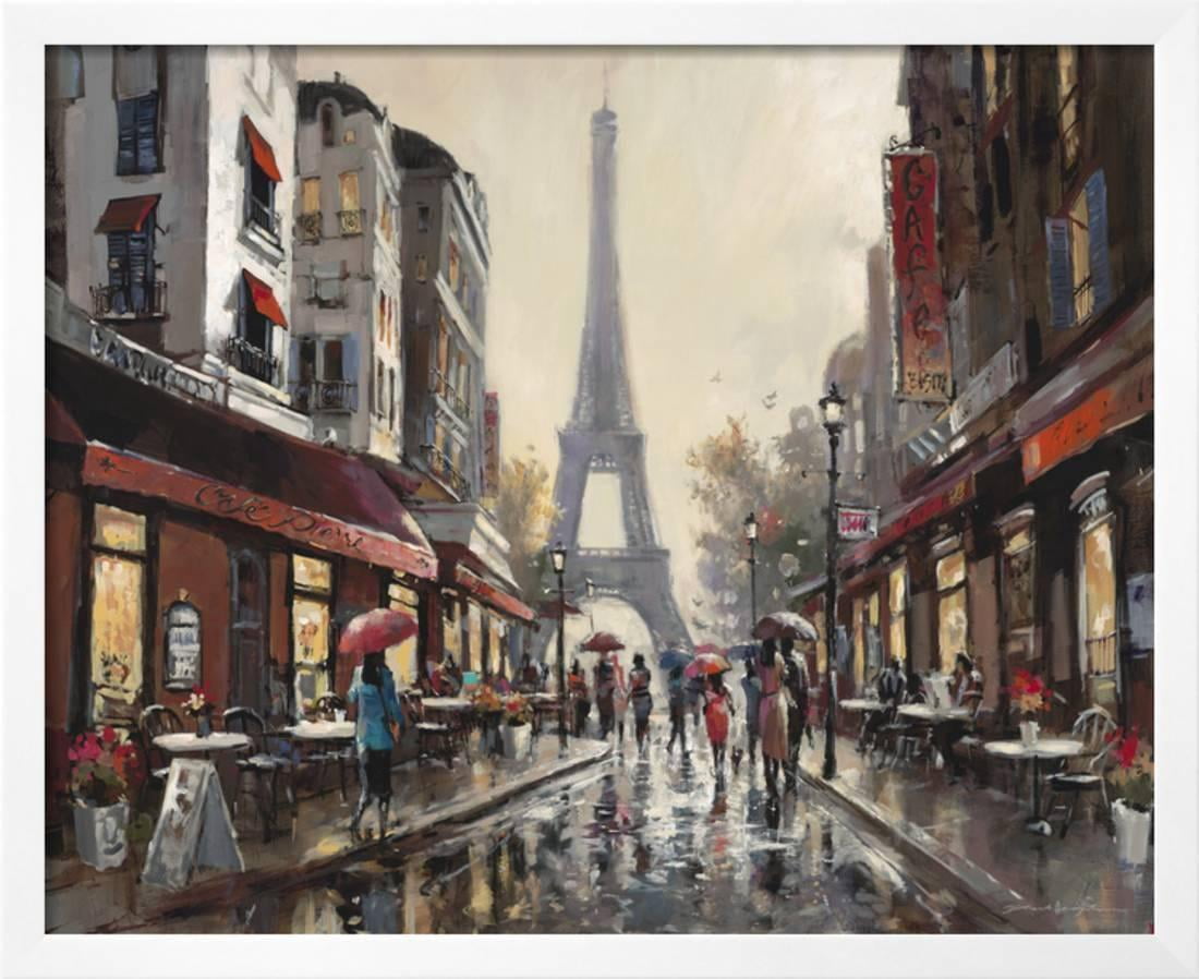 Paris Rain Framed Print Wall Art By Brent Heighton - Walmart.com