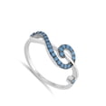 thumbnail image 4 of Simulated Turquoise Music Note Treble Clef Swirl Ring .925 Sterling Silver Band Blue CZ Female Size 5, 4 of 4