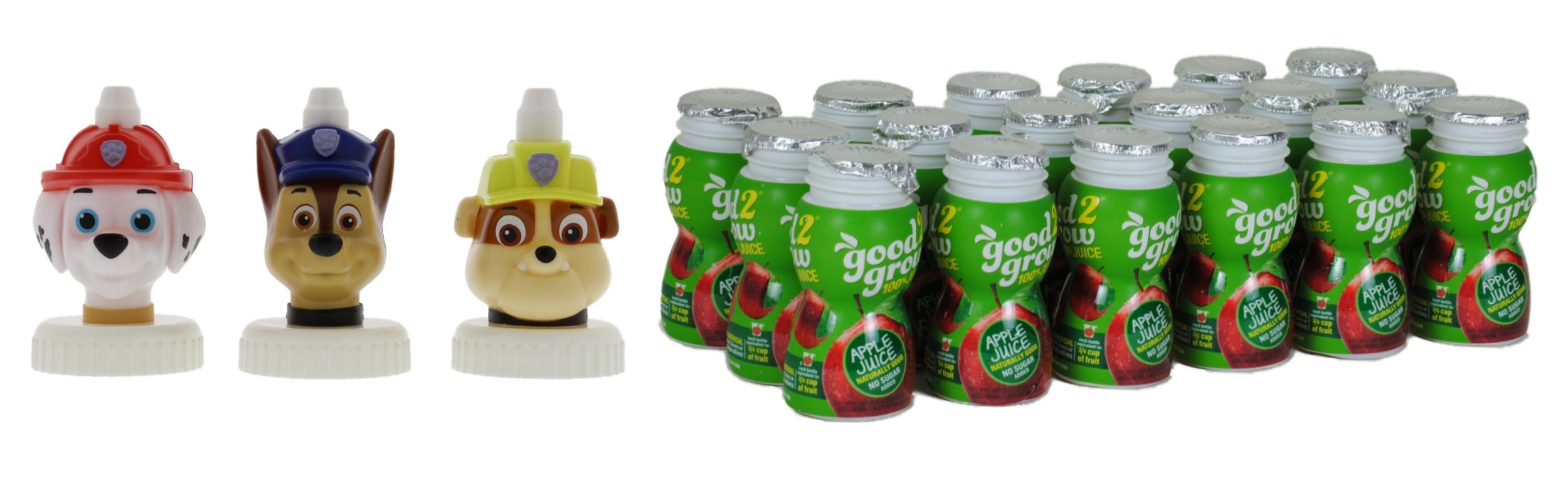 good2grow 6oz Apple Juice Refill Pack, 18ct with 3 Paw Patrol spill
