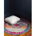 thumbnail image 3 of Unique Loom Vita Collection Area Rug - Matisse (4' 1" Round Multi/Blue), 3 of 10