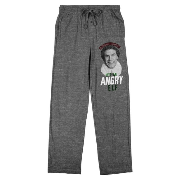 Elf He's An Angry Elf Men's Graphite Heather Sleep Pajama Pants-Medium