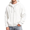 thumbnail image 4 of Men's Fleece Full Zip Hoodie, Fall Long Sleeve Hooded Sweatshirt Coat, Loose Causal Hoodie Jackets with Pockets, 4 of 7