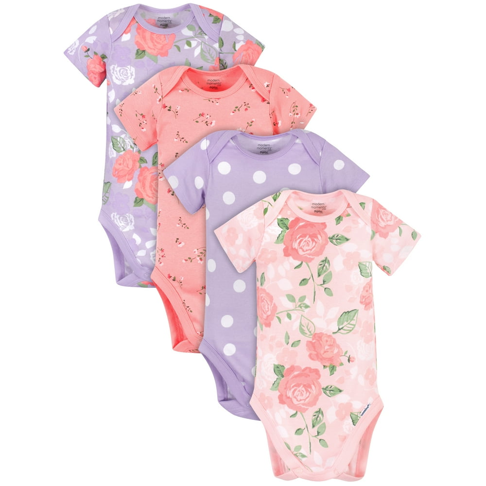 Modern Moments Modern Moments by Gerber Organic Baby Girl Bodysuits