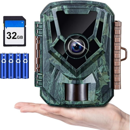 Trail Camera 36MP 2.7K Mini Game Camera with Night Vision 0.1s Trigger Time Motion Activated 130°Wide-Angle Waterproof Trail Cam with 2.0" HD TFT Screen Hunting Camera for Wildlife Monitoring