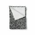thumbnail image 2 of Black and White Soft Flannel Fleece Throw Blanket, Monochrome Spirals Abstract Composition Geometric Hand Drawn Design, Cozy Plush for Indoor and Outdoor Use, 50" x 70", Black and White, by Ambesonne, 2 of 6