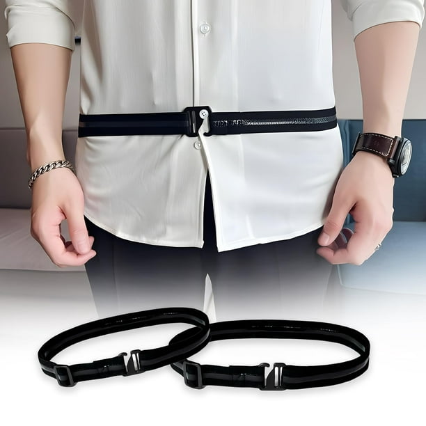 mmirethe Adjustable Tuck Belt Tuck In Shirt With Ease And Style Adjustable Length Nylon Belt black 1Set