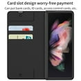 thumbnail image 3 of ELEHOLD Luxury Folding Leather Case for Samsung Galaxy Z Fold 4 Multi-Functional Wallet Case with Card Holders Pen Slot Shockproof Support Wireless Charging Case for Z Fold 4, Gray, 3 of 7