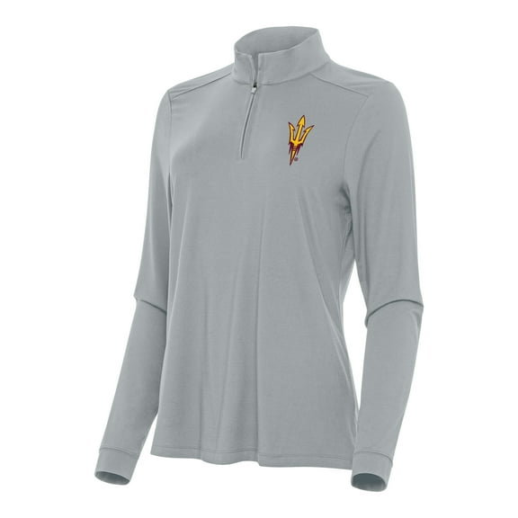 Women's Antigua Gray Arizona State Sun Devils Intent Quarter-Zip Top