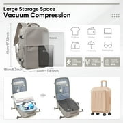 Vacuum Seal Compression Large Travel Backpack with Air Pump, Personal Item Airbag Carry on Backpacks Flight Approved, Airback Waterproof Work Compression Bags Travel Pump Business Laptop Suitcase