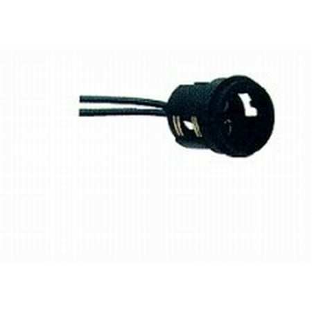 Pigtail Socket - Perko 0024DP1 Double Contact Bayonet Socket - Black Polymer W/10