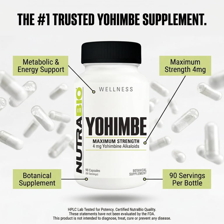 yohimbine l carnitine Yohimbe Max, 2200 mg (per serving), 180 Quick Release Capsules main image 1