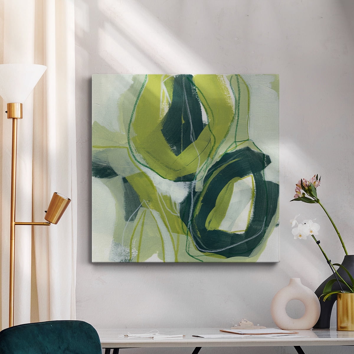 Wexford Home Verdigris Motion II-Premium Gallery Wrapped Canvas, 24" x 24" - Ready to Hang