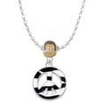 thumbnail image 1 of Delight Jewelry Silvertone Large Zebra Print Peace Sign Mia Monkey Charm Necklace, 1 of 4