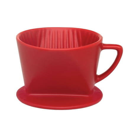 HIC Single cup Pour Over Coffee Filter Cone, Matte Red, Number 1-Size, 1-Cup Capacity