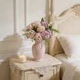 thumbnail image 5 of 8 Head Artificial Hydrangea, 8 Heads Faux Hydrangea Artificial Flower Bouquet, Realistic Silk Floral Arrangement, Wedding Home Decor for Living Room Table Centerpiece and Party, 5 of 6