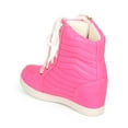 thumbnail image 3 of New Women Liliana Sue-49 Quilted Leatherette Round Toe High Top Wedge Sneaker, 3 of 5