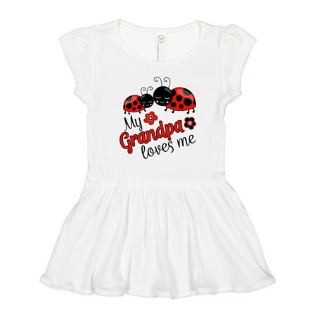 

Inktastic My Grandpa Loves Me with Cute Ladybugs Gift Toddler Girl Dress
