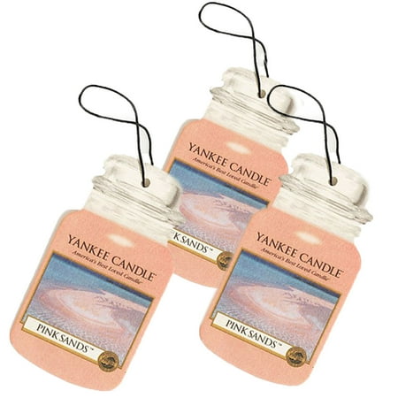 Piper Air - Yankee Candle Classic Paper Car Jar Hanging Air Freshener, Pink Sands (3 Pack)