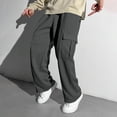 thumbnail image 5 of TOWED22 Baggy Sweatpants for Boys Loose Fit Straight Leg Cargo Sweat Pants Elastic Waist Trousers Streetwear with Pockets Dark Gray,10-11 Y, 5 of 7