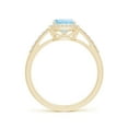 thumbnail image 2 of ANGARA Natural Rectangular Cushion 1.2 ct Aquamarine Halo Engagement Ring in 14K Yellow Gold for Women (Size-8x6mm) | March Birthstone, Anniversary, Jewelry Gift for Women | Natural Aquamarine Ring, 2 of 9