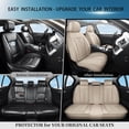 thumbnail image 6 of Car Seat Covers Full Set Fit for Toyota Prius 2001-2026, Premium Faux Leather Seat Protectors, Breathable, Waterproof & Anti-Slip Full Wrapping Edge Seat Covers (Beige, Full Set), 6 of 7