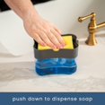thumbnail image 2 of Dish Soap Dispenser and Sponge Holder for Kitchen Sink, Sponge Included, 13 Ounces, Grey, 2 of 7