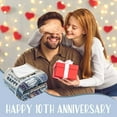 thumbnail image 3 of 10th Anniversary Tin Gifts Blanket 10 Year Anniversary Wedding Gifts for Him Her Couples 10th Anniversary Wedding Gifts 10 Year Anniversary Decorations Custom Blanket 50x60, 3 of 6